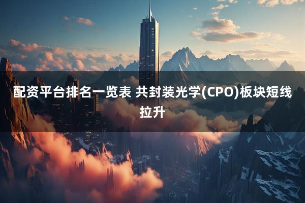 配资平台排名一览表 共封装光学(CPO)板块短线拉升